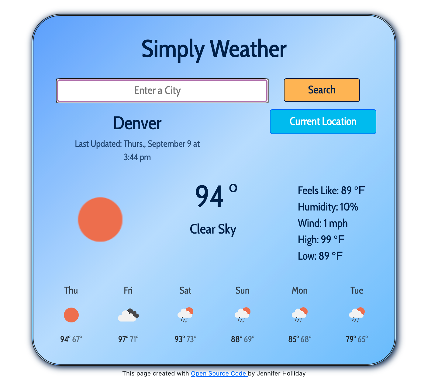 First Designed Weather App